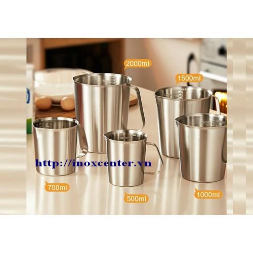 Ca đong cao cấp inox 304 Dung tích : 500ml, 700ml, 1000ml, 1500ml, 2000ml