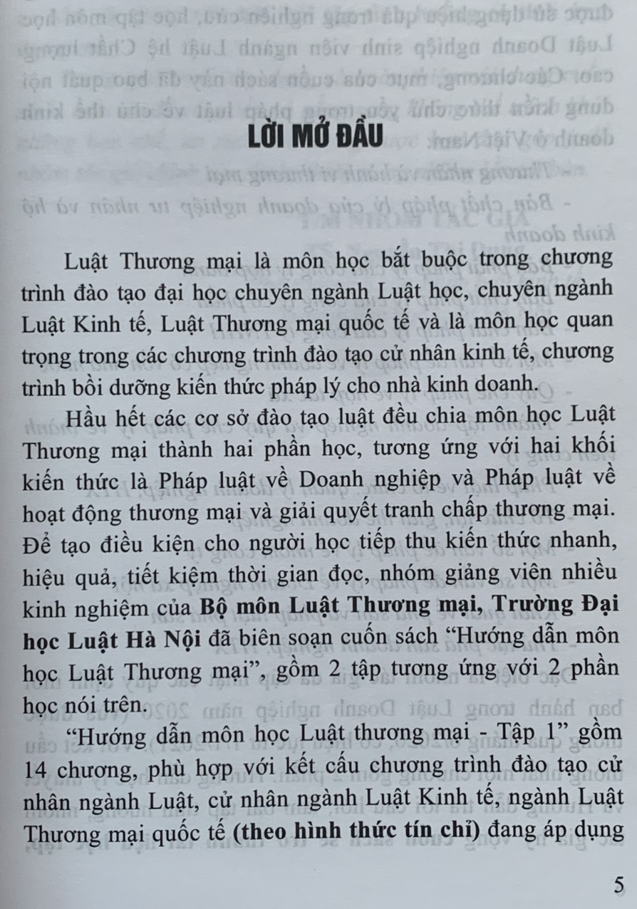 Hướng Dẫn Môn Học Luật Thương Mại (tập 1 và 2)