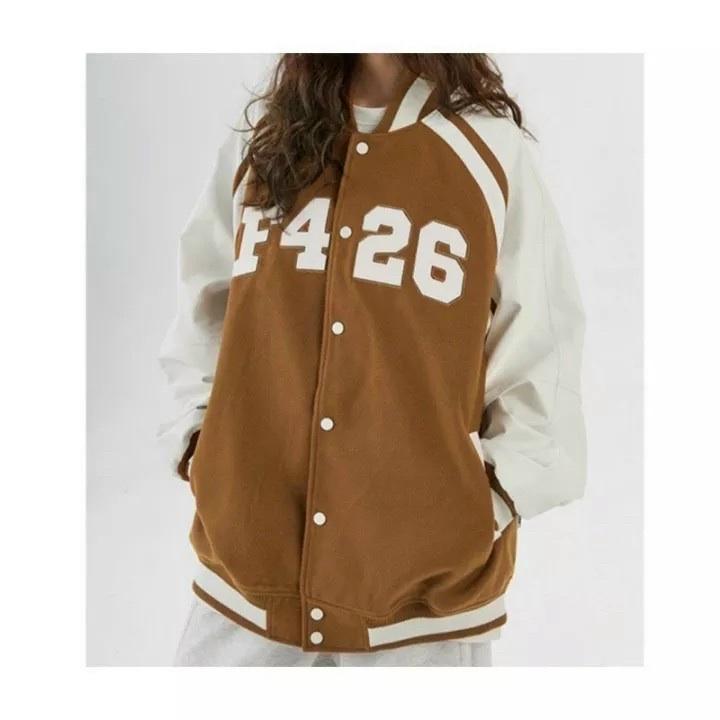 Áo khoác bomber nữ đẹp form rộng in họa tiết dễ thương phong cách Ulzzang