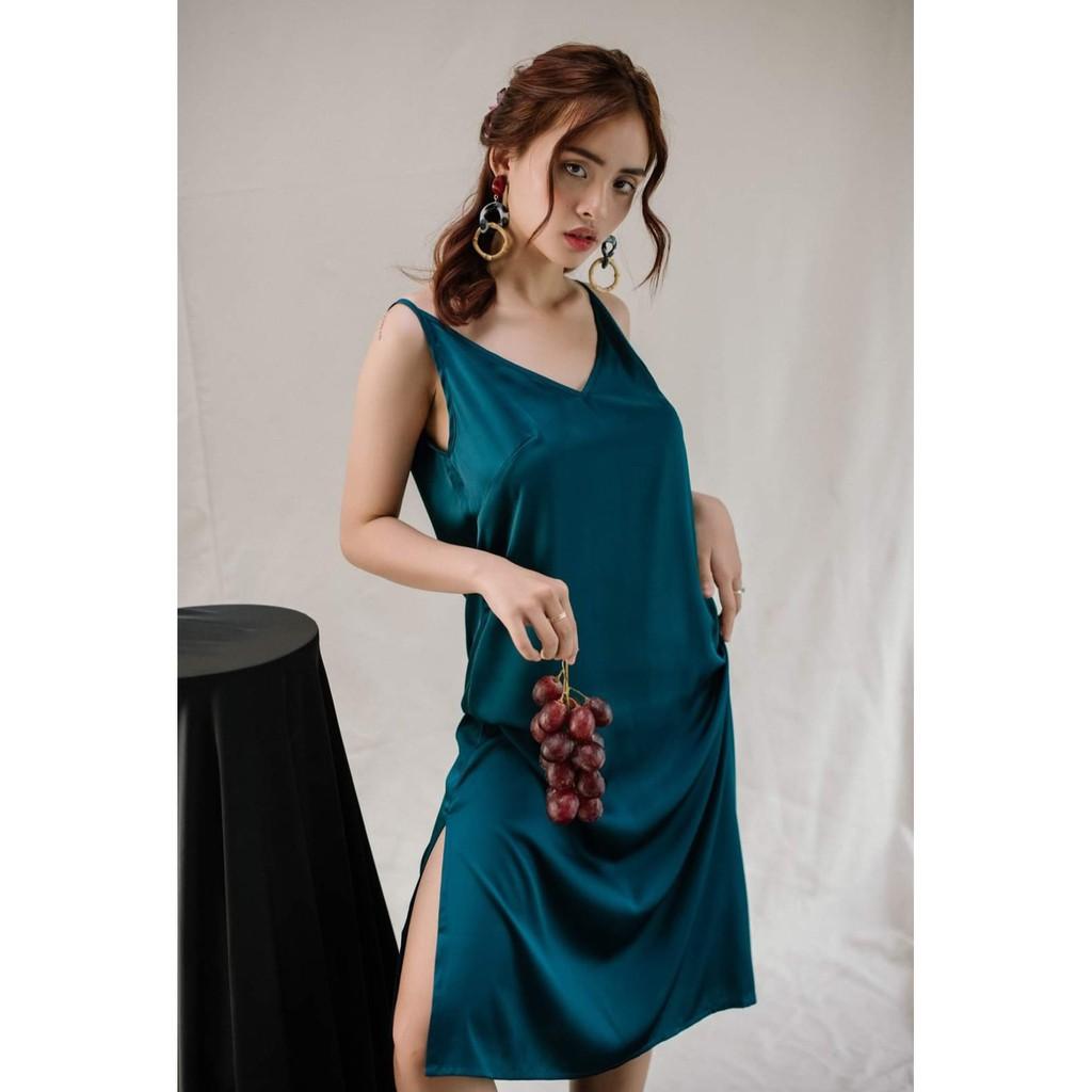 Váy ngủ lụa trơn dáng dài maxi cao cấp ĐỦ MÀU ĐỦ SIZE TẶNG KÈM QUẦN CHIP REN