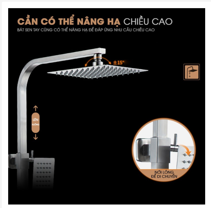 Sen cây nóng lạnh thân vuông inox mờ GS8005