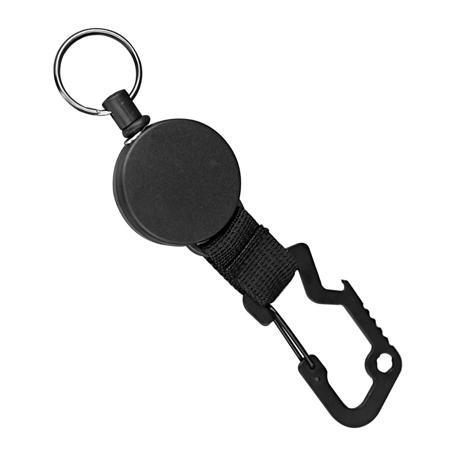 Retractable Keychain Heavy Duty Carabiner ID Badge Reels for Climbing Fishing