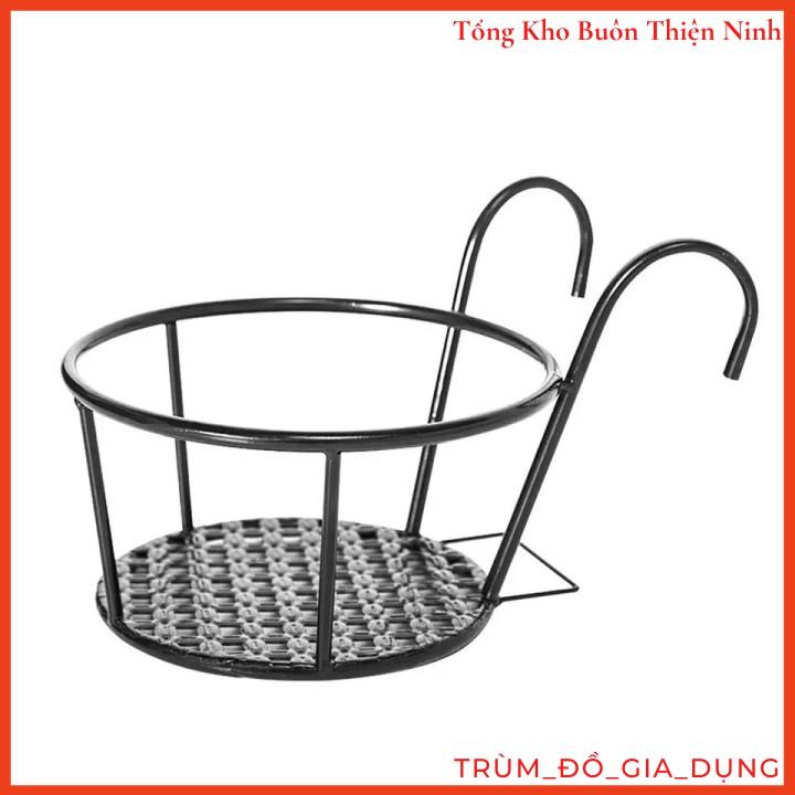 Giá kệ để cây bằng sắt chậu hoa tròn treo ban công cửa sổ loại to đường kính 22 cm