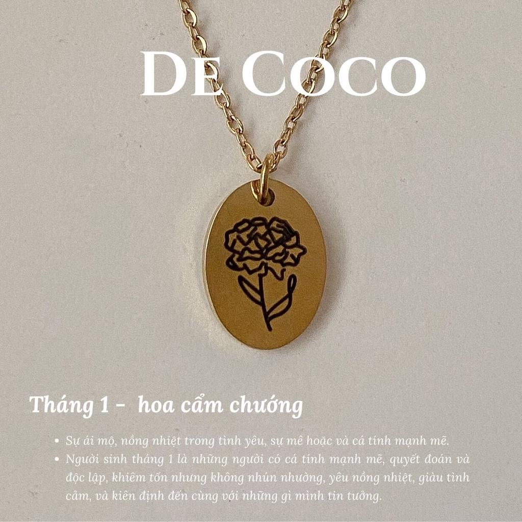 Vòng cổ titan sinh nhật, vòng cổ hoa làm quà tặng, Birthday Necklace De Coco