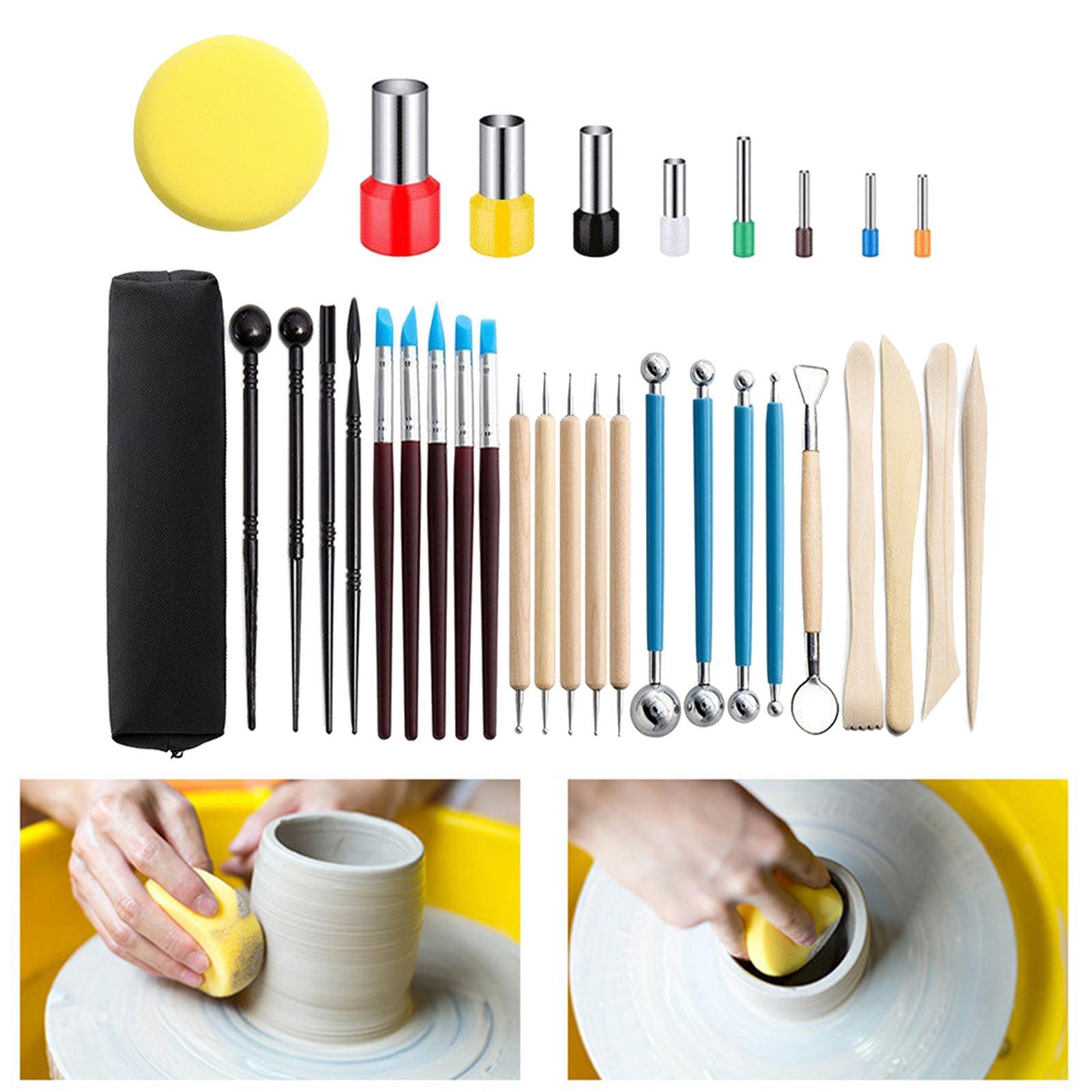 33Pcs Clay Tools DIY Modeling Scraping Engraving Embossing Cutting Ceramics Clay Sculpting Tools Clay Carving Tool Set for Adults Kids,