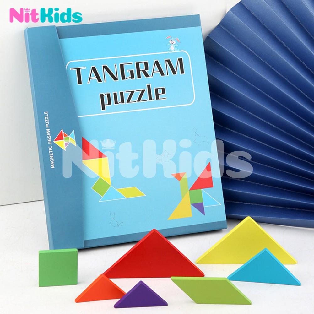 Bộ Xếp Hình Sáng Tạo Tangram, Đồ Chơi Ghép Gỗ Cho Bé 3 Tuổi, Tăng Tính Sáng Tạo và Tư Duy Trẻ Em