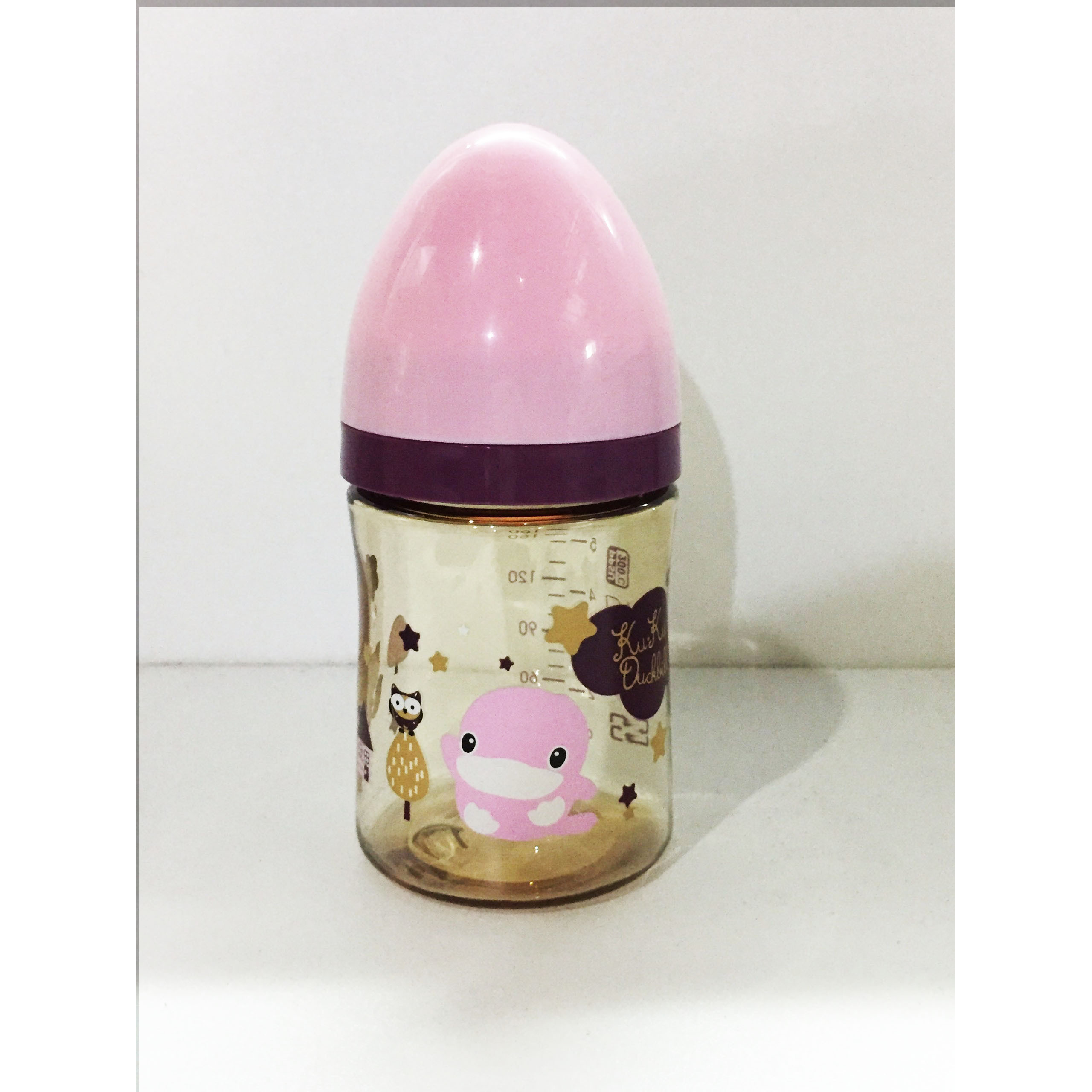 Bình sữa cổ rộng nhựa PPSU kuku ku5856 - 160ml màu hồng