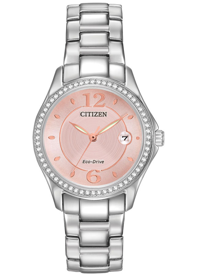 Đồng Hồ Nữ Citizen Đính Đá Swarovski Dây Thép Không Gỉ FE1140-51X - Mặt Hồng