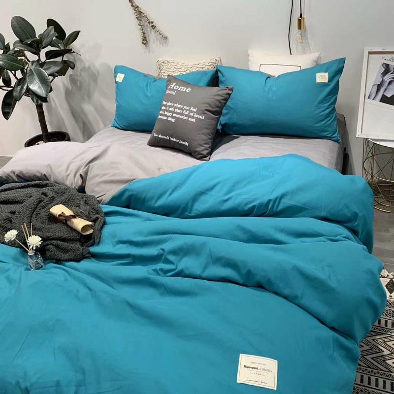 Bộ chăn ga cotton tc 5 món nhập khẩu nhiều màu