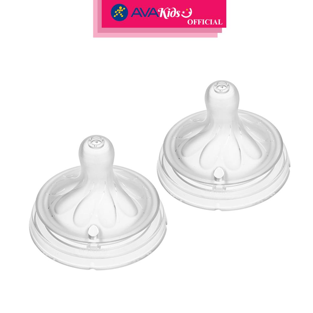 Bộ 2 núm ti Philips Avent SCY964/02 cổ rộng size 4 (3 - 6 tháng) - Hàng Chính Hãng
