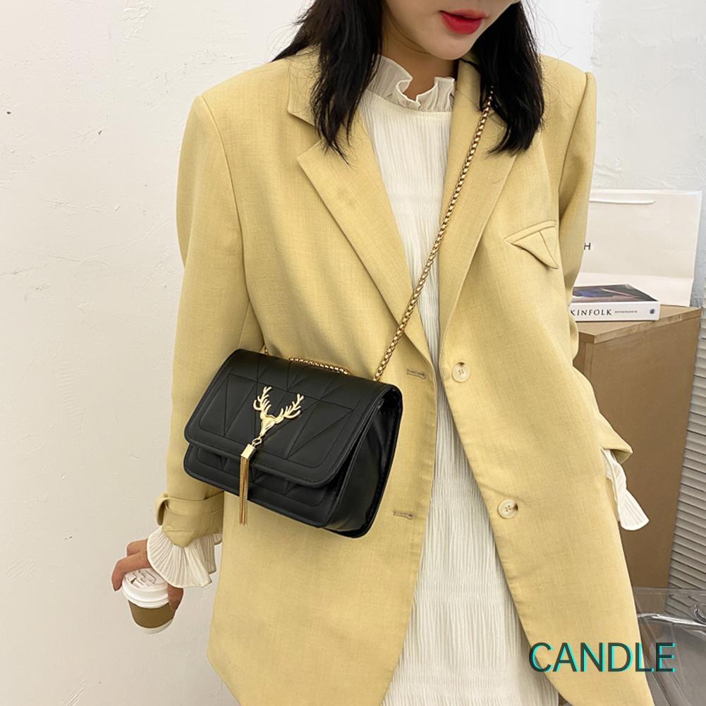 Túi Đeo Chéo Da Pu Phối Tua Rua Thời Trang