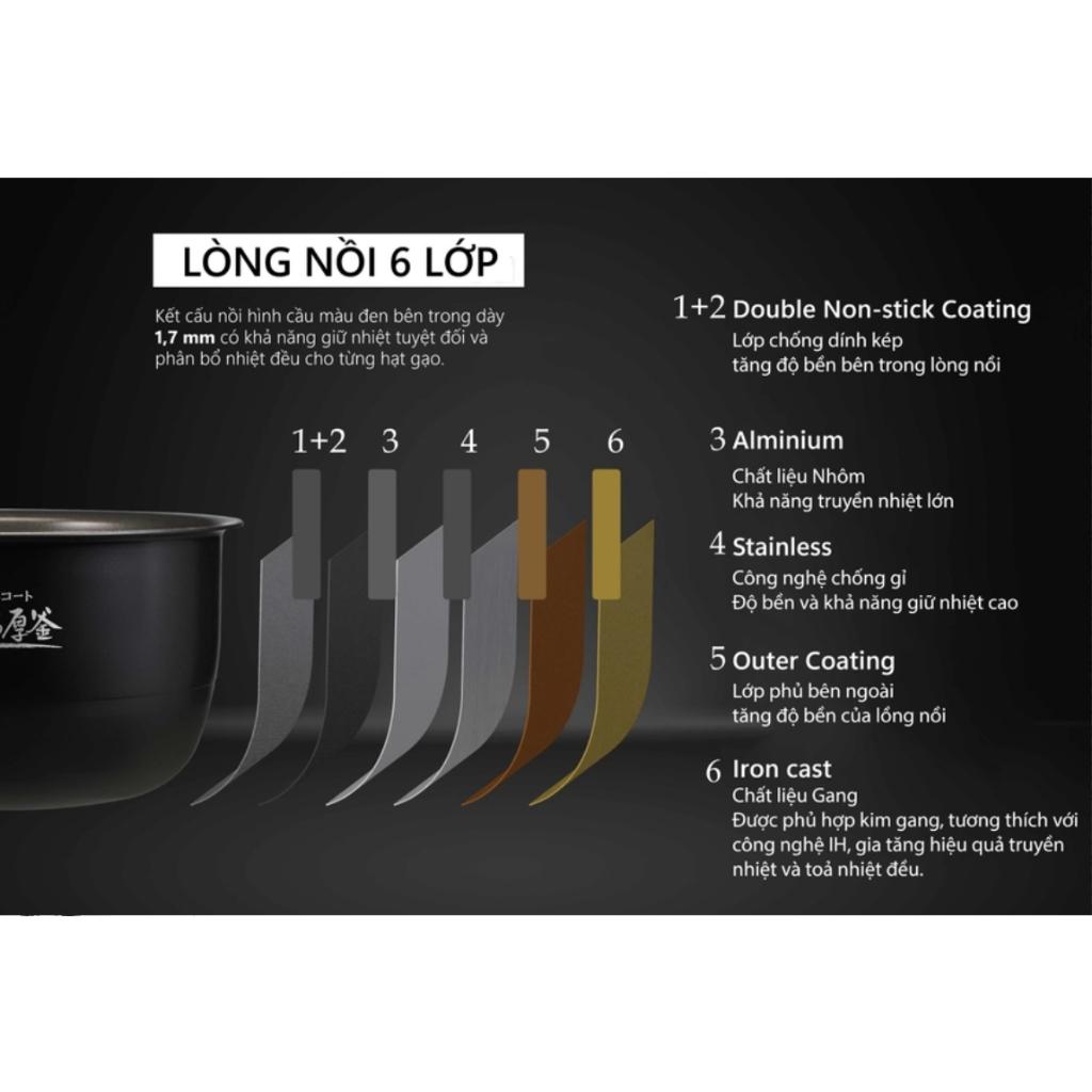 Nồi cơm điện tử cao tần Zojirushi 1L NW-QAQ10-BA, sản xuất tại Nhật Bản, bảo hành 3 năm|HÀNG CHÍNH HÃNG