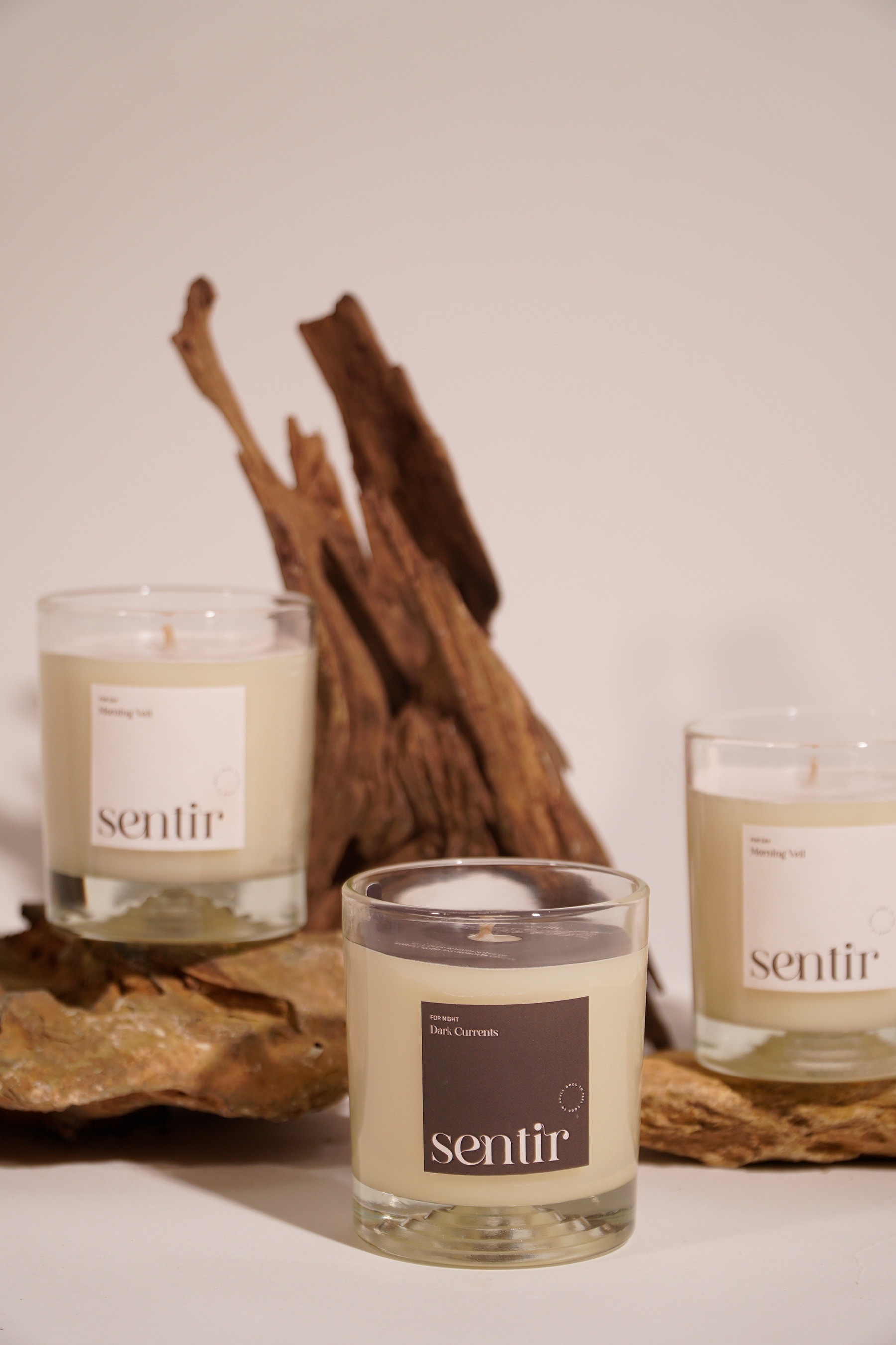 Bộ sưu tập Nến thơm Sentir ngày và đêm: Morning Veil x Dark Currents