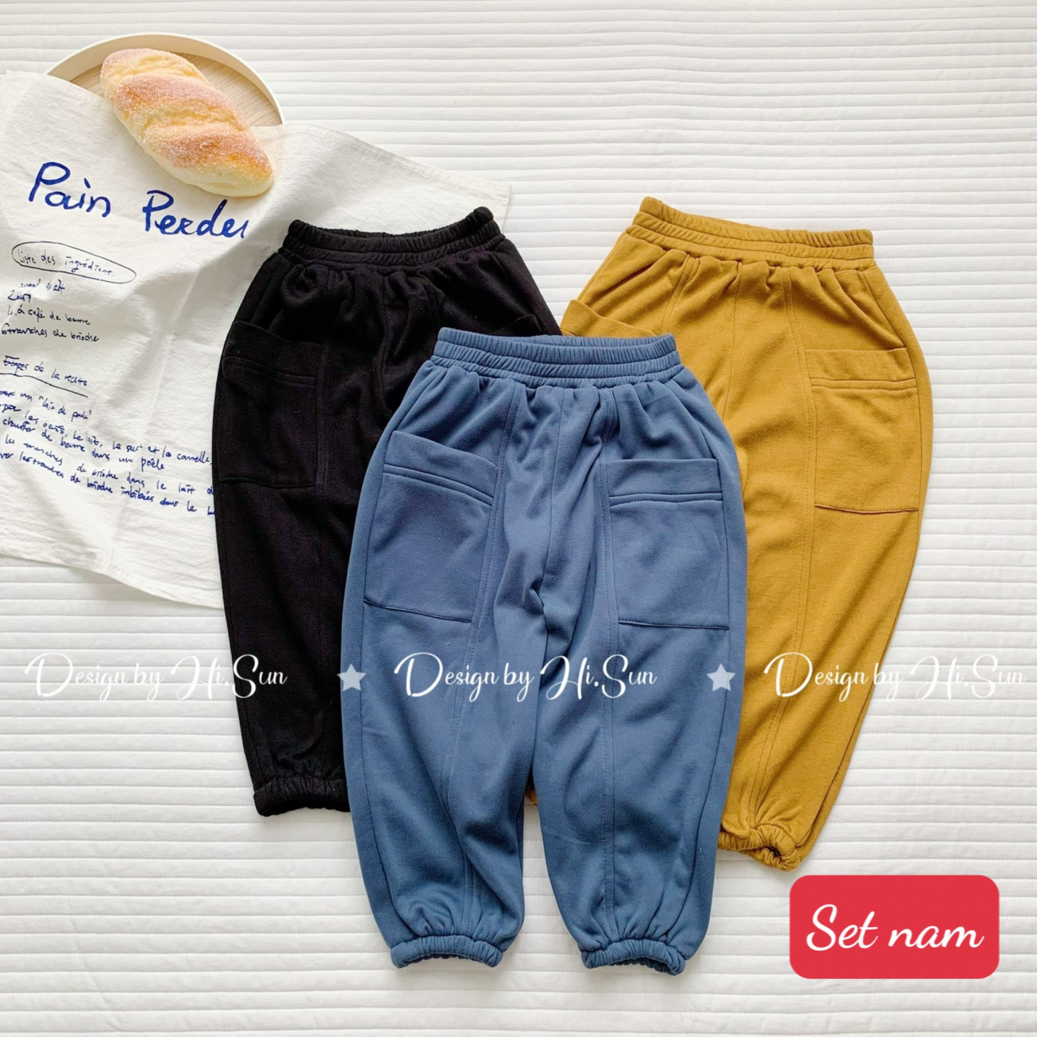 Set 3 quần nỉ bông trẻ em 11-40kg