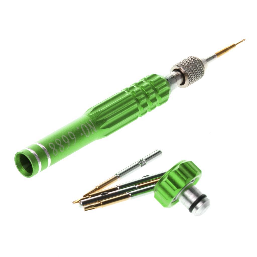 Mini Fix Cell Phone Repair Tool Kits 5 in 1 Screwdriver Set Point Star Green