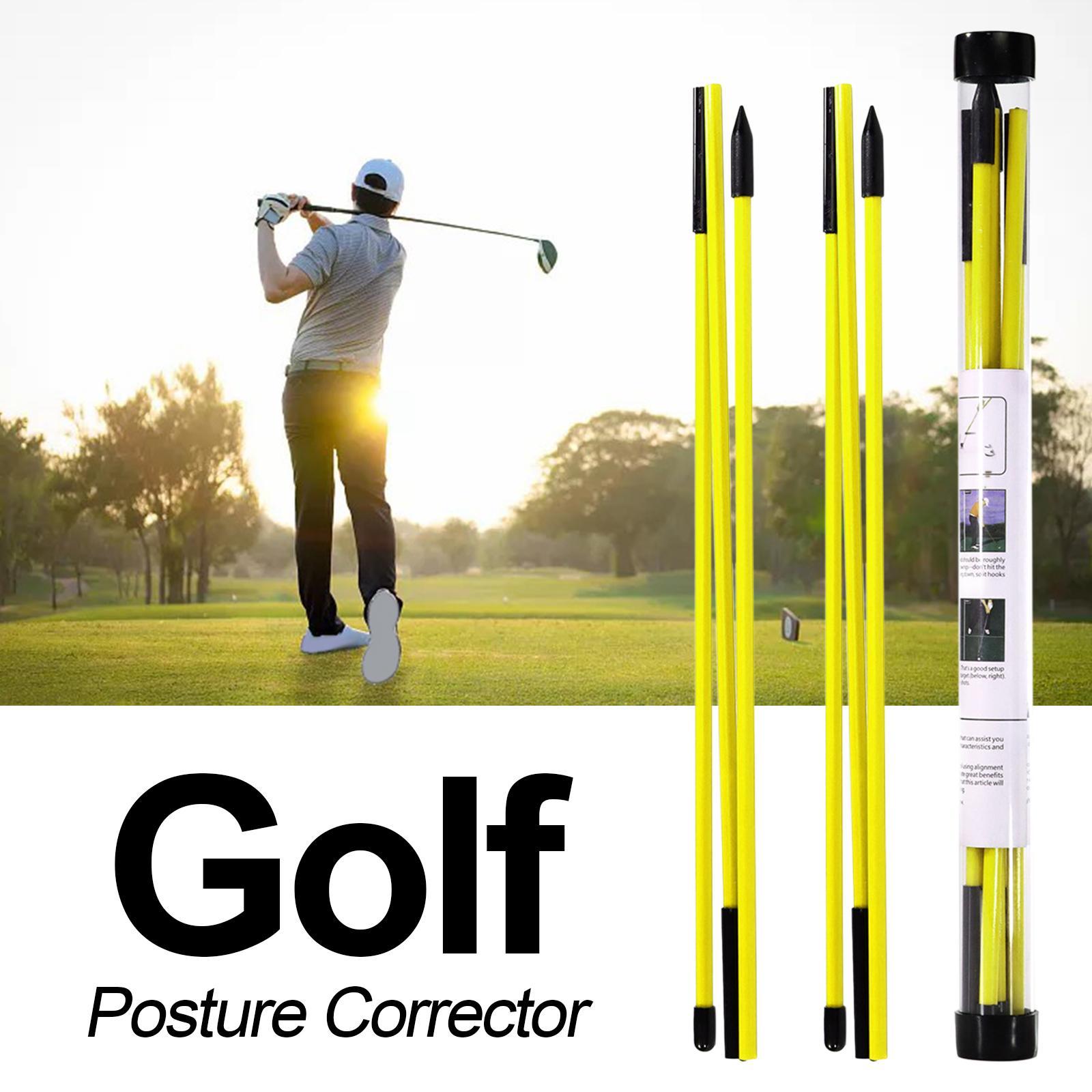 Set of 2 Golf Alignment Sticks Foldable Golf Training Aid Anti-Flip Posture Corrector Putting