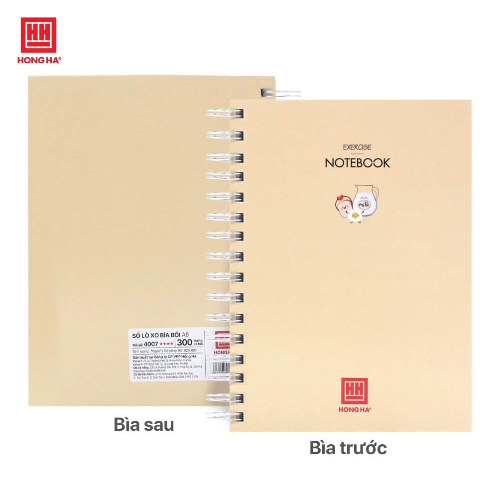 Sổ lò xo kép A5 Hồng Hà 300 trang bìa cứng - 4007