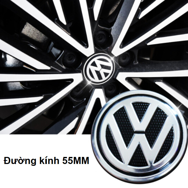 Logo chụp mâm, ốp lazang dùng cho xe ô tô Volkswagen