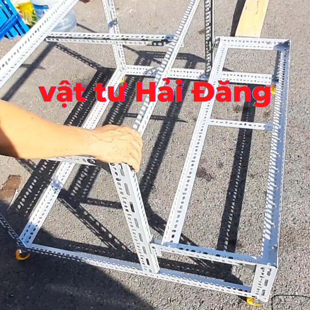 khung kệ sắt v lỗ đa năng trồng rau sạch( 6 khay 65x42 ),kế sắt trồng rau thông minh,đa năng,có bánh xe,bánh xe ráp kệ