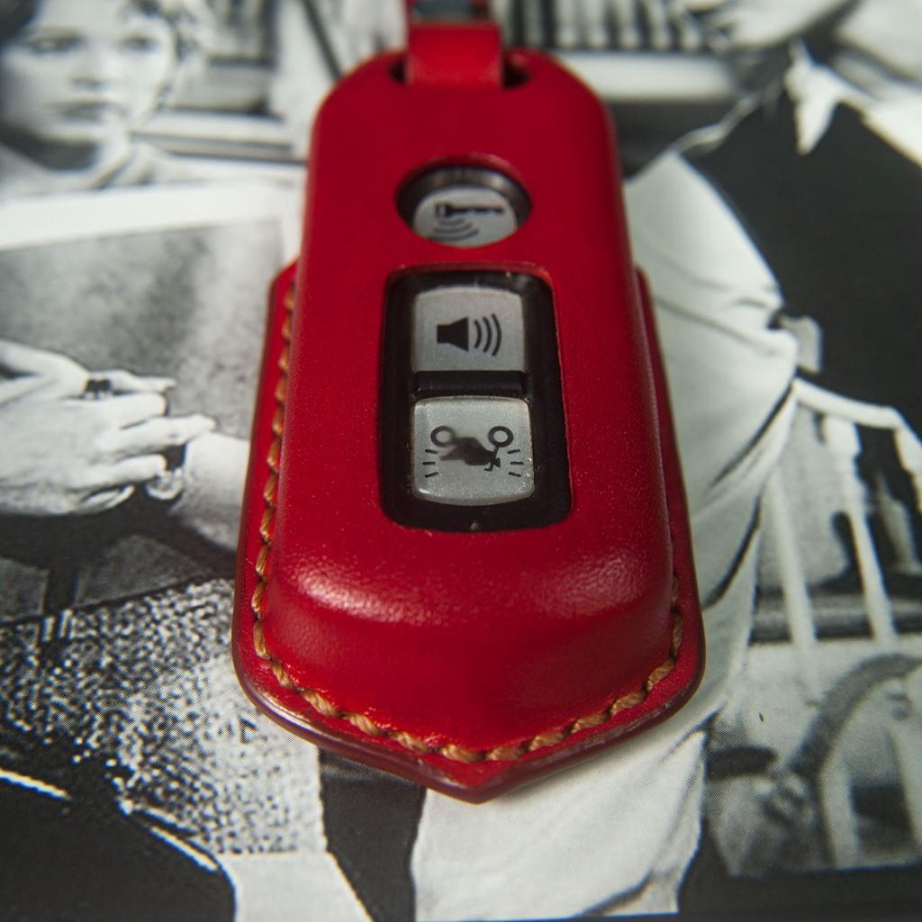 Bao chìa khóa màu Đỏ cho Smartkey xe SH - Bao chìa khóa handmade thủ công - Miễn phí khắc tên sđt theo yêu cầu