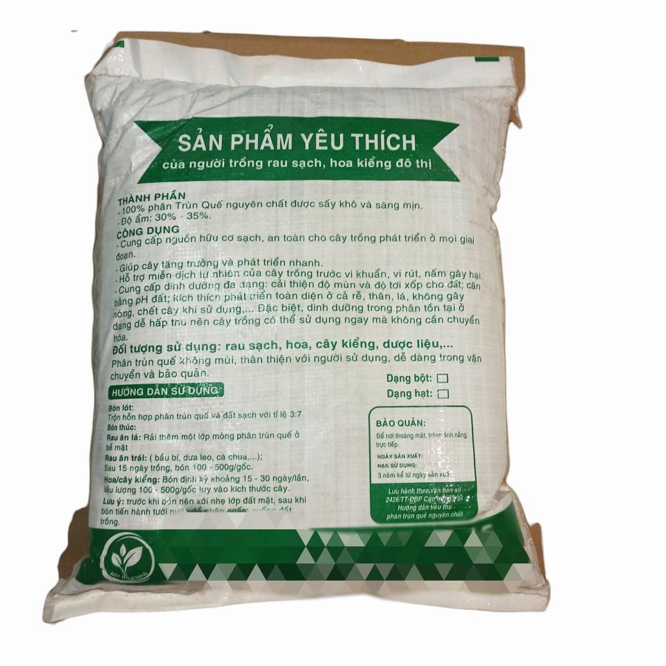 Phân trùn quế nguyên chất 100% organic bao 5kg phù hợp cho mọi cây trồng