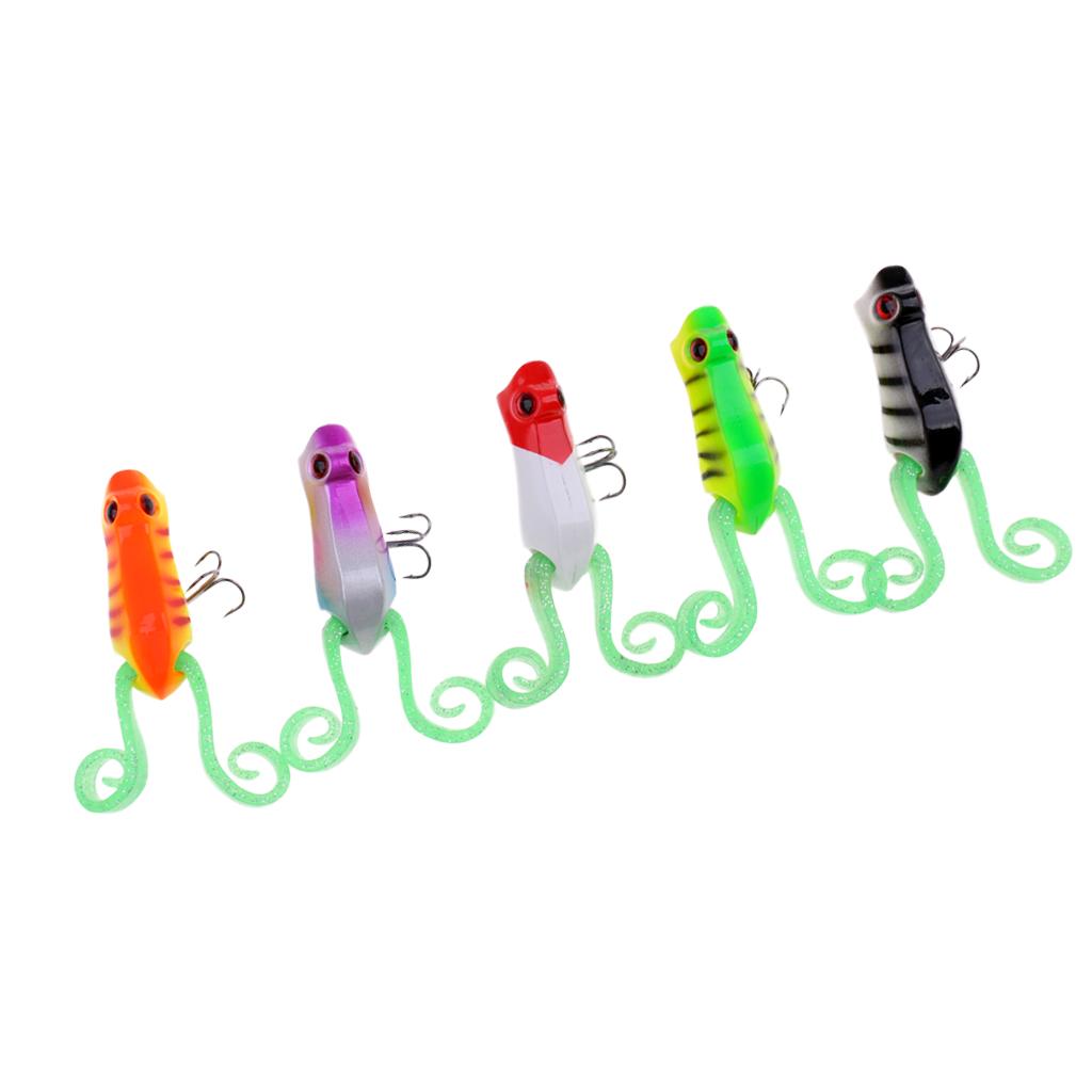 5 Pieces Fishing Lures Crankbaits Hooks Artificial Soft Bait Tackle