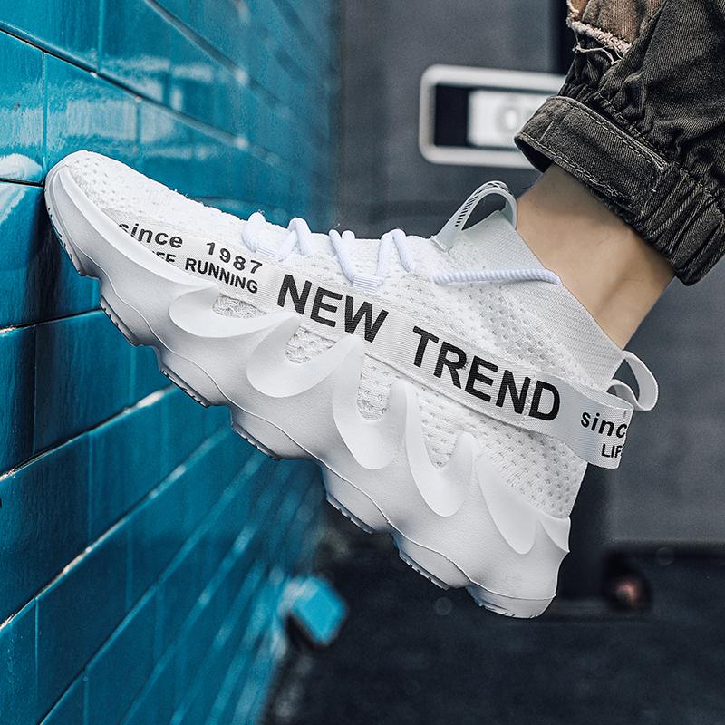 UNISEX High Top Summer Sneakers Sneakers Sneakers Chunky Đàn ông thoáng khí chạy bộ chạy bộ ngoài trời Phụ nữ dày đặc Không trượt Zapatillas Màu sắc mới Color: Black Shoe Size: 42
