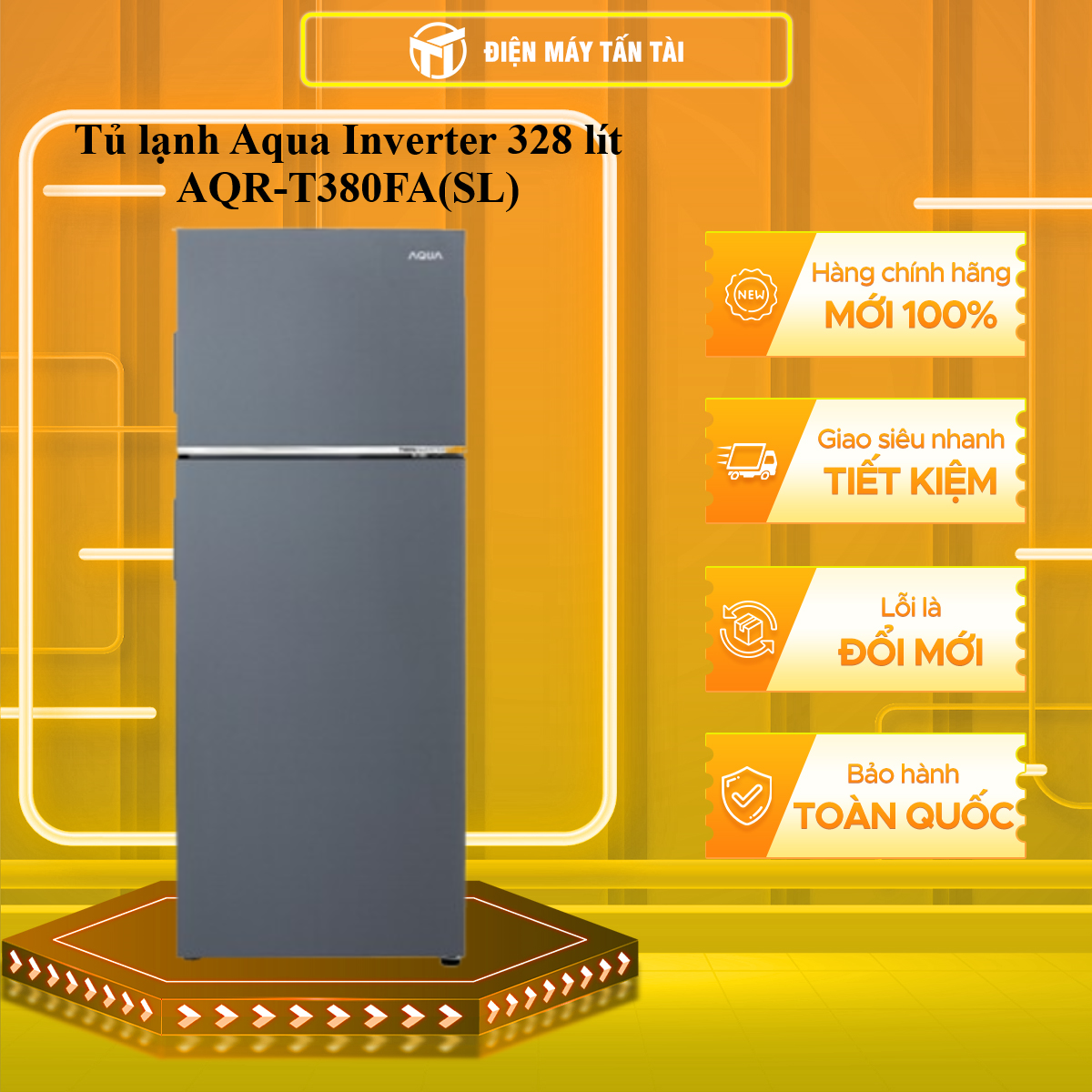 AQR-T380FA(SL) - Tủ lạnh Aqua Inverter 328 lít AQR-T380FA(SL) - Hàng Chính Hãng - Chỉ Giao Hồ Chí Minh