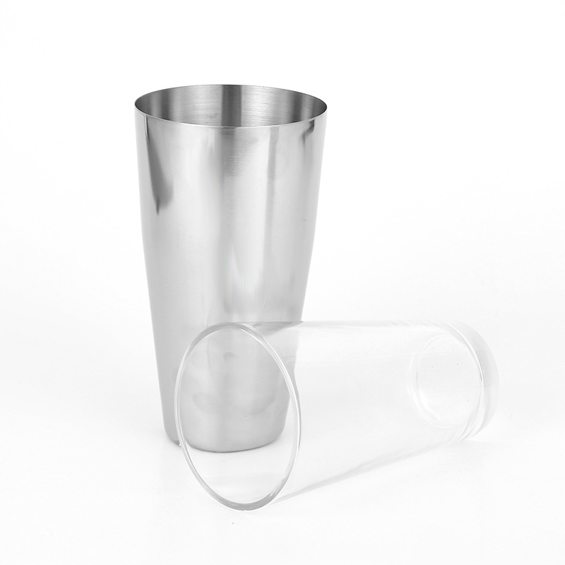 Boston shaker thủy tinh inox 450/800ml - Bình  lắc 2 mảnh inox thủy tinh