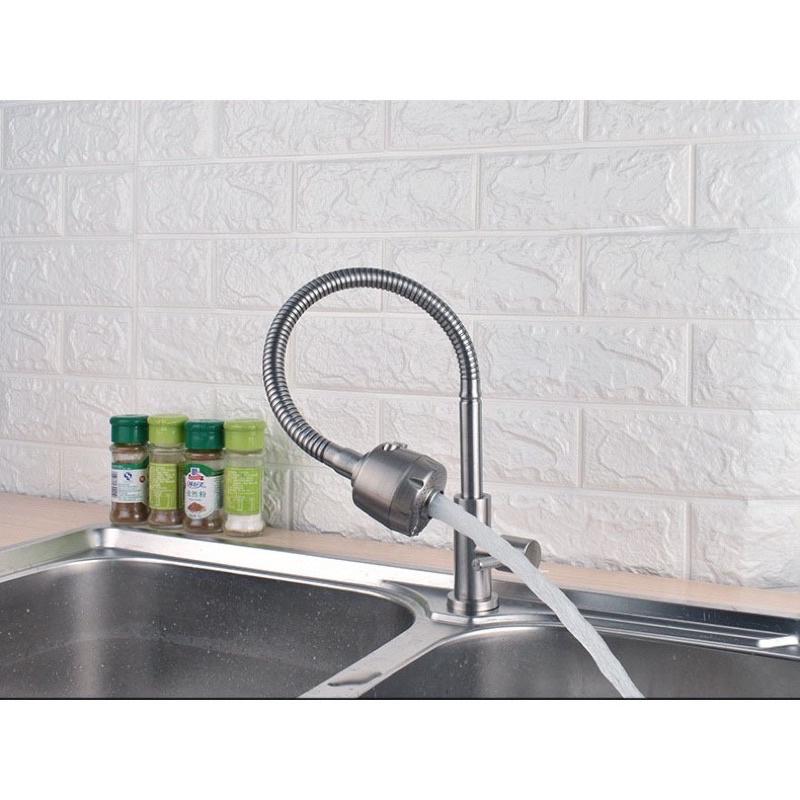 Vòi rửa bát Inox 304 Cắm chậu Cần Mềm Lạnh - 2 chế độ xả nước