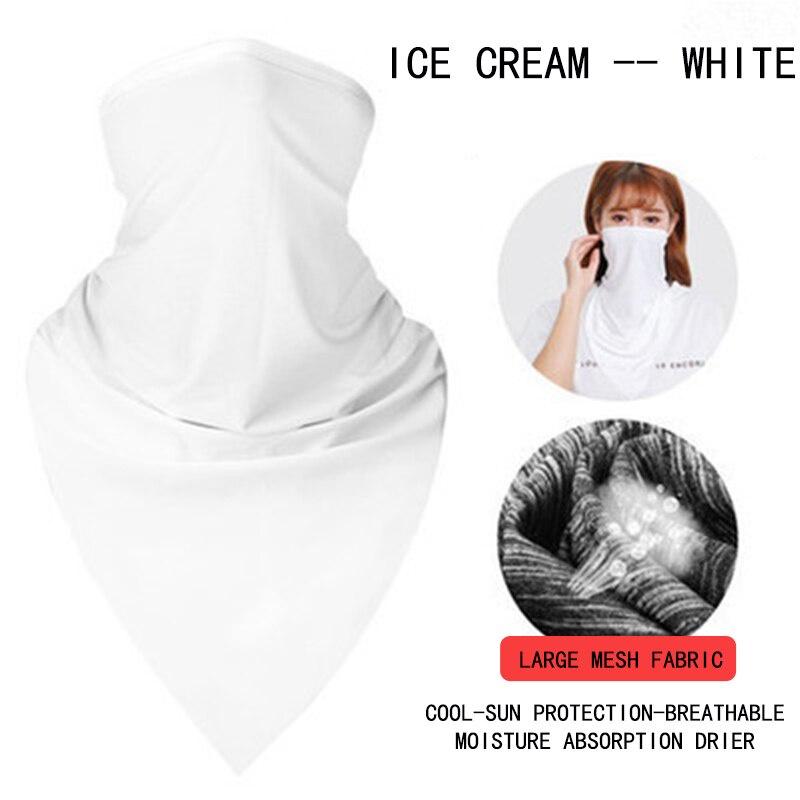 8 Colors Cycling Face Bandana Outdoor Sports Women Men Headband Faceshield Mask Neck Warmer Triangle Ice Silk Cool Scarf