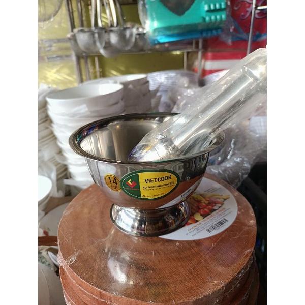 Bộ cối chày inox Vietcook 14cm