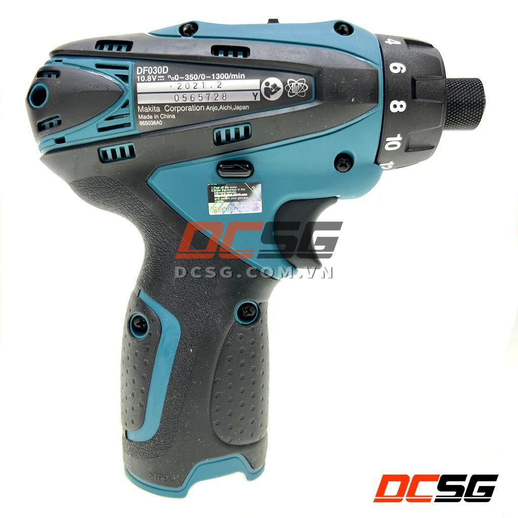 Máy khoan, vặn vít dùng pin 10.8V Makita DF030DZ