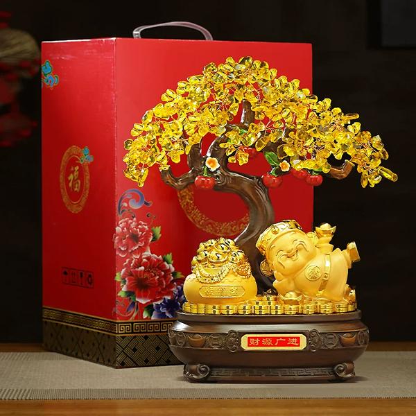 Cây Tiền Thần Tài Phát Tài - Trang Trí Tết - 23 x 17 x 10 cm - TSMC-26