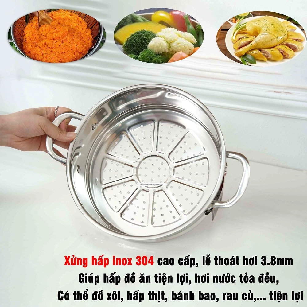 Bộ nồi chảo Inox 3 lớp đúc liền khối Kalpen Kampfer KF3 bảo hành 30 năm - Hàng chính hãng