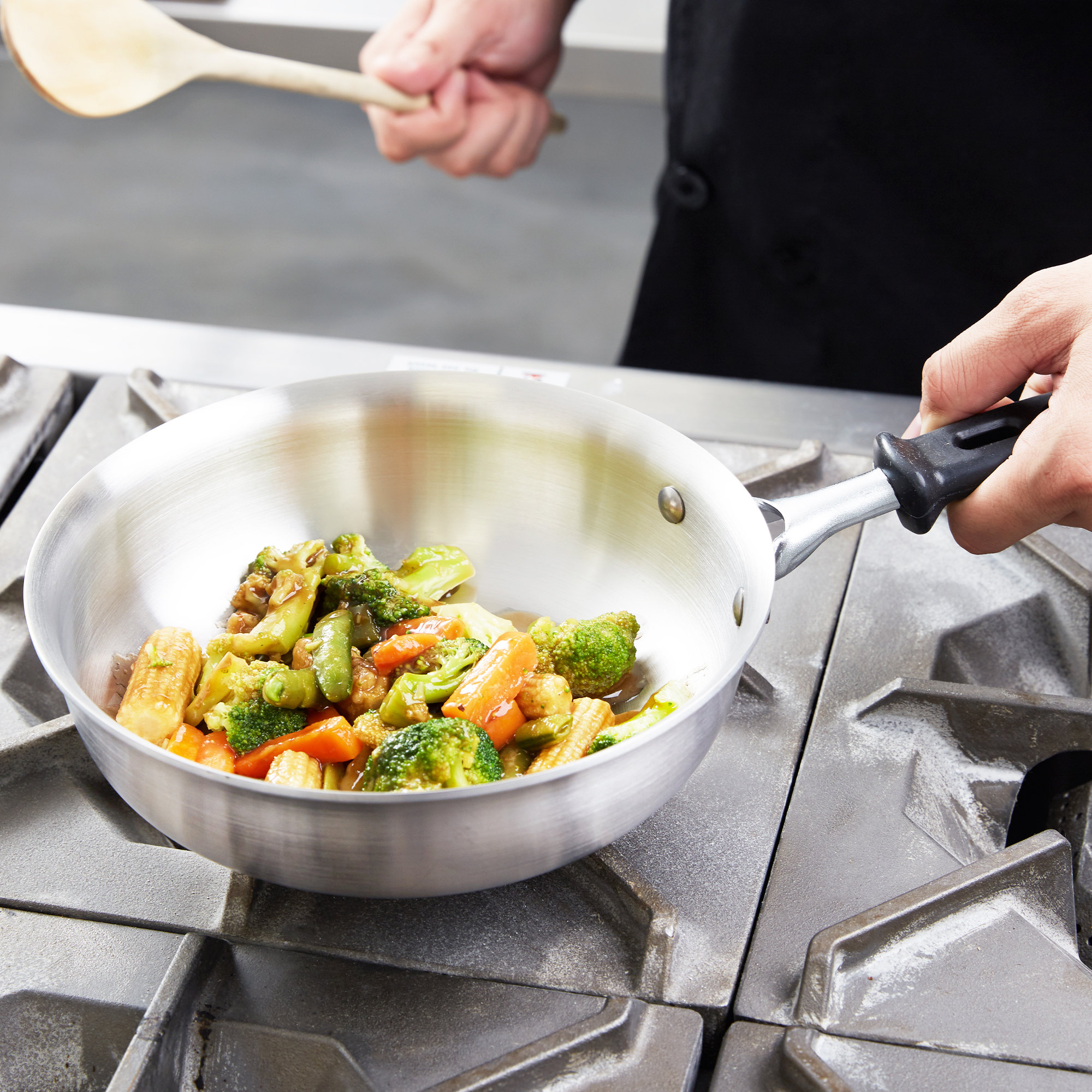 Chảo Inox Sâu Lòng Bếp Từ Cấu Trúc 3 Lớp Toàn Thân, Nắp Inox, Chính Hãng Mỹ Vollrath USA