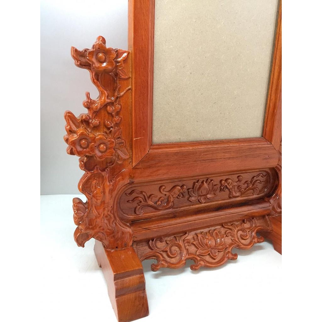 Khung Ảnh Thờ Hoa Mai Gỗ Hương Rát Vàng Khung 20 X 30