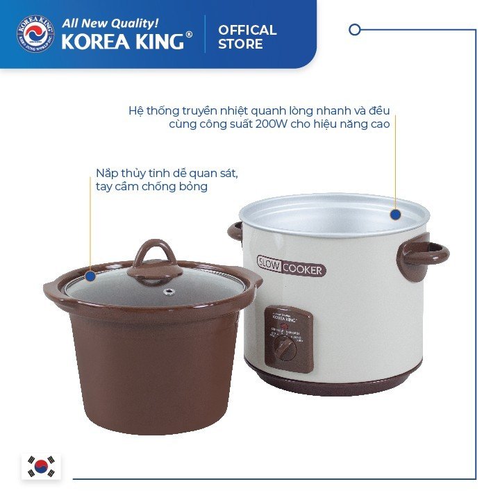 Nồi tiềm Korea King PSC-30GL (220 V/50Hz, 200 W, 3.0L ) - Hàng chính hãng