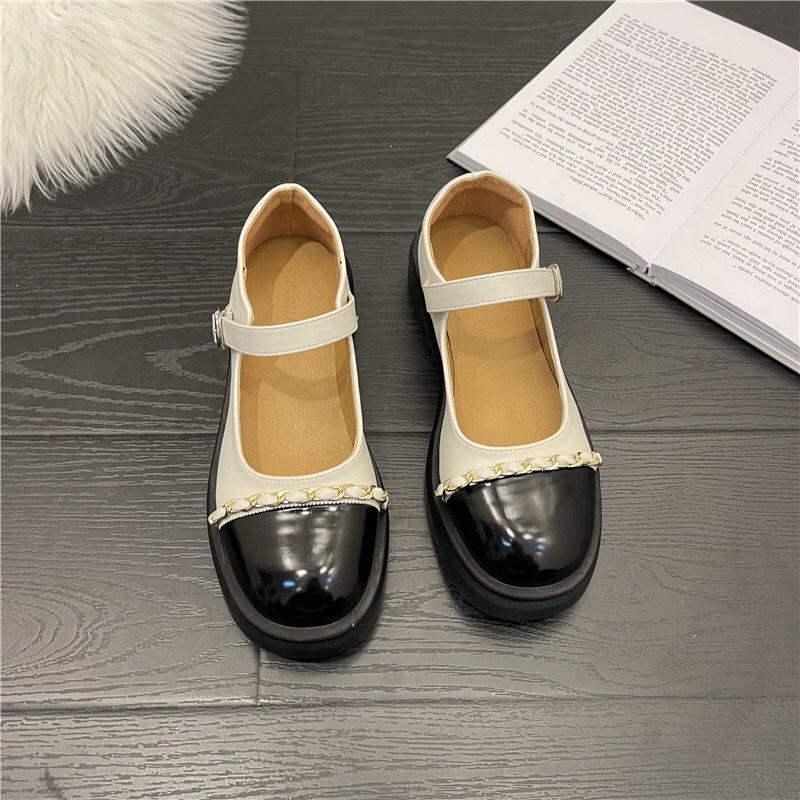 Giày búp bê nữ Mary Jane FAROSA giày lolita khoá cài vuông đế cao 3cm phối xích cực xinh-TK01