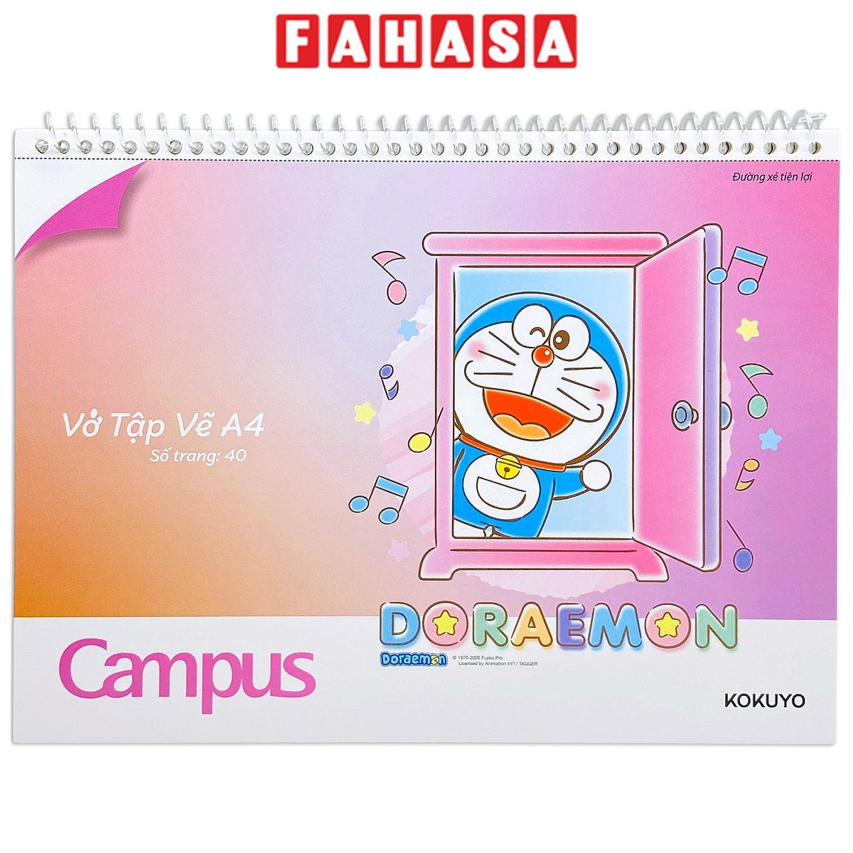 Vở Vẽ Doraemon A4 - 40 Trang 100gsm - Campus SKB-A4DOR-08