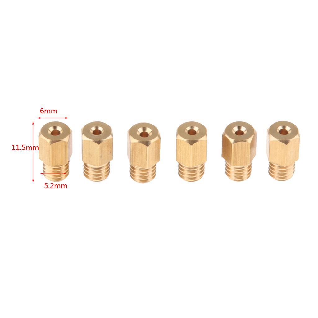 6Pcs Carburetor Carb  Head Style Main Jets 100 110 120 130 140 150