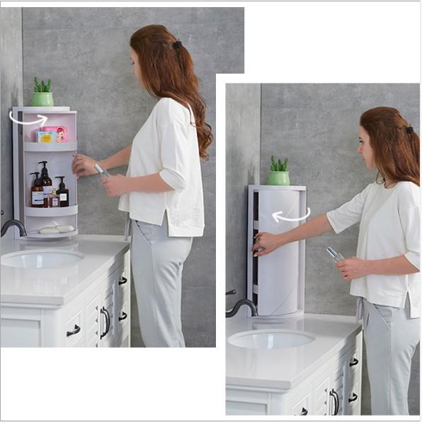 Khuyến mãi - Kệ đựng đồ Phòng Tắm 3 Tầng nhựa ABS xoay 360 độ