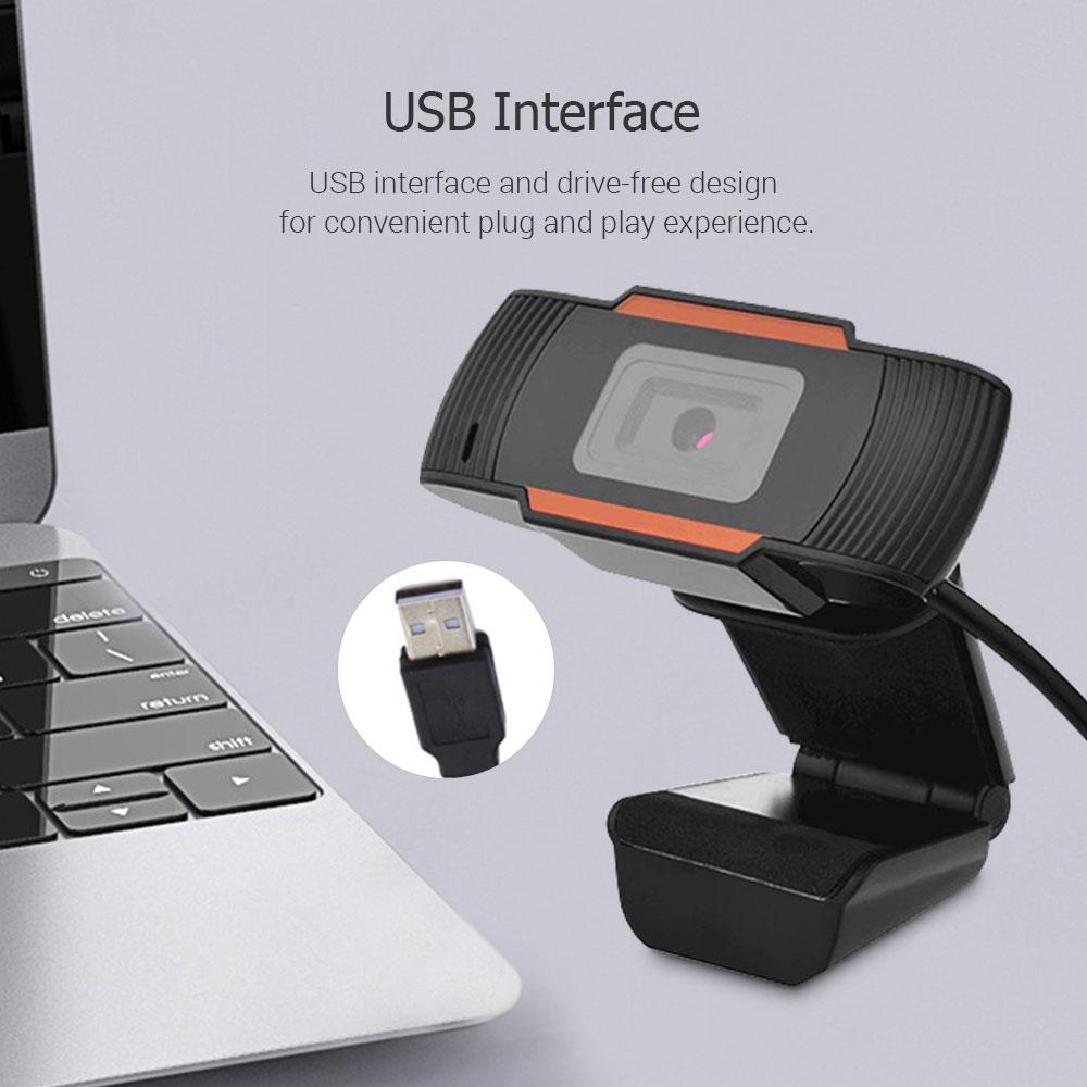 Webcam 480p HD Web Camera Plug and Play với Micrô gắn liền để ghi âm cuộc họp trực tuyến