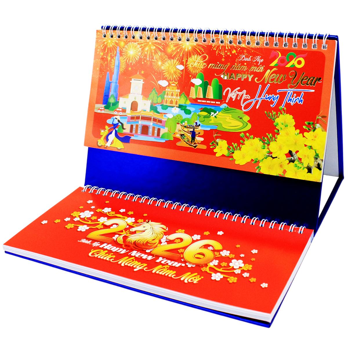 Lịch Để Bàn 2 Lò Xo - Việt Nam Hưng Thịnh - NST 73B