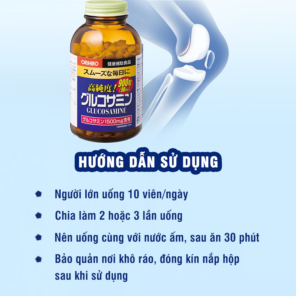 Viên uống bổ xương khớp Glucosamine Orihiro 900 viên tăng cường tái tạo sụn khớp bổ sung vitamin và khoáng chất cho cơ thể JN-OR-GLU01