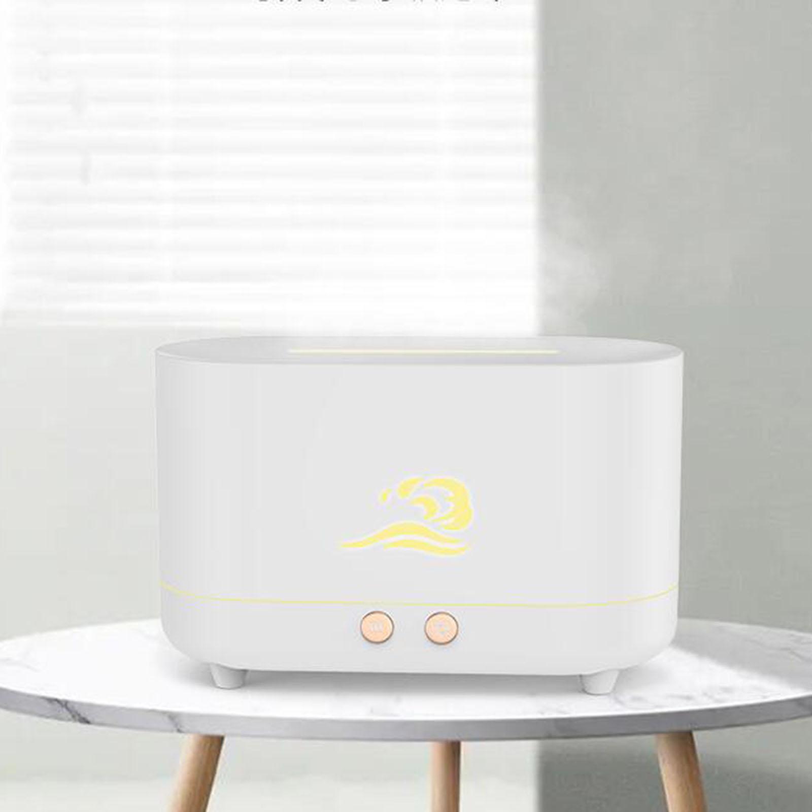 Air Humidifier USB Auto Shut Off with Realistic Flame Mist Silent with Night Light for Bedroom