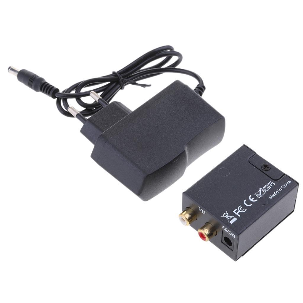 Digital Optical Coax to Analog RCA Audio Converter Adapter with EU plug