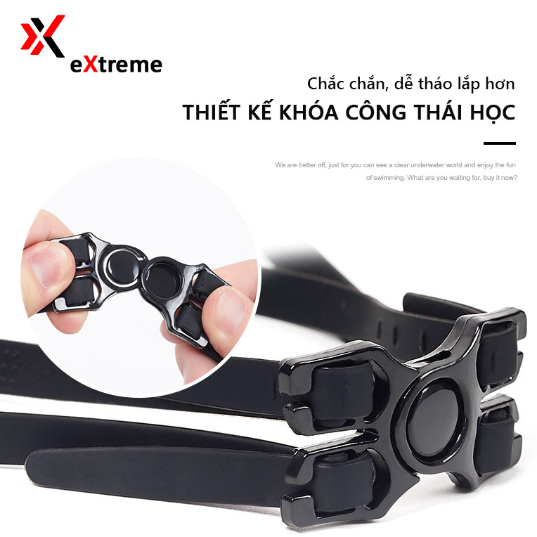 Kính bơi tráng gương chống sương mờ, chống UV eXtreme KG1201, dây đeo mềm mại, thoải mái, thiết kế không trơn trượt, co giãn, thiết kế chuyên nghiệp