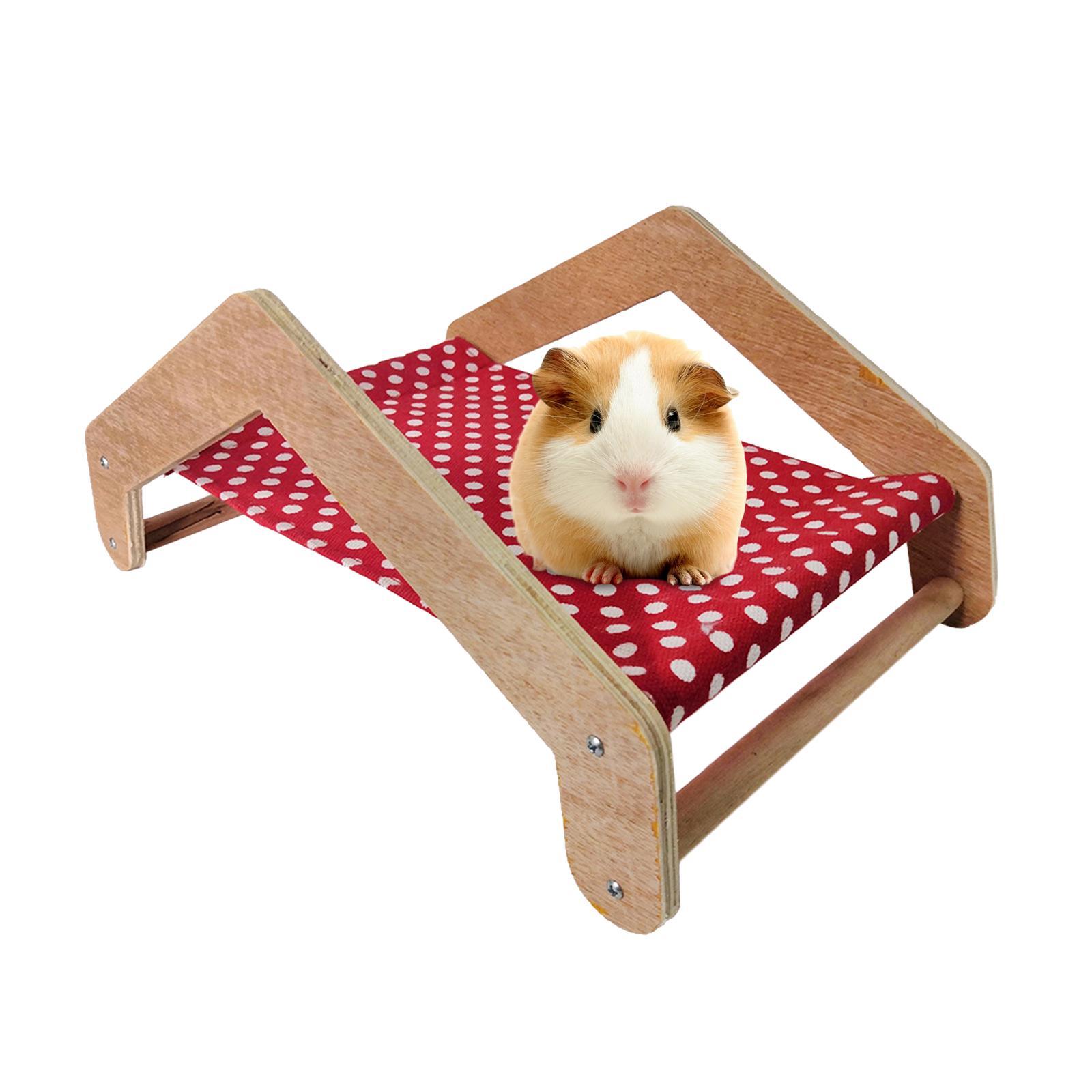 Guinea Pig Hammock Hamster Shaker Bed Portable Small Animal Bed Guinea Pig Wooden Bed Nest for Dwarf Rabbits Hamsters Ferrets