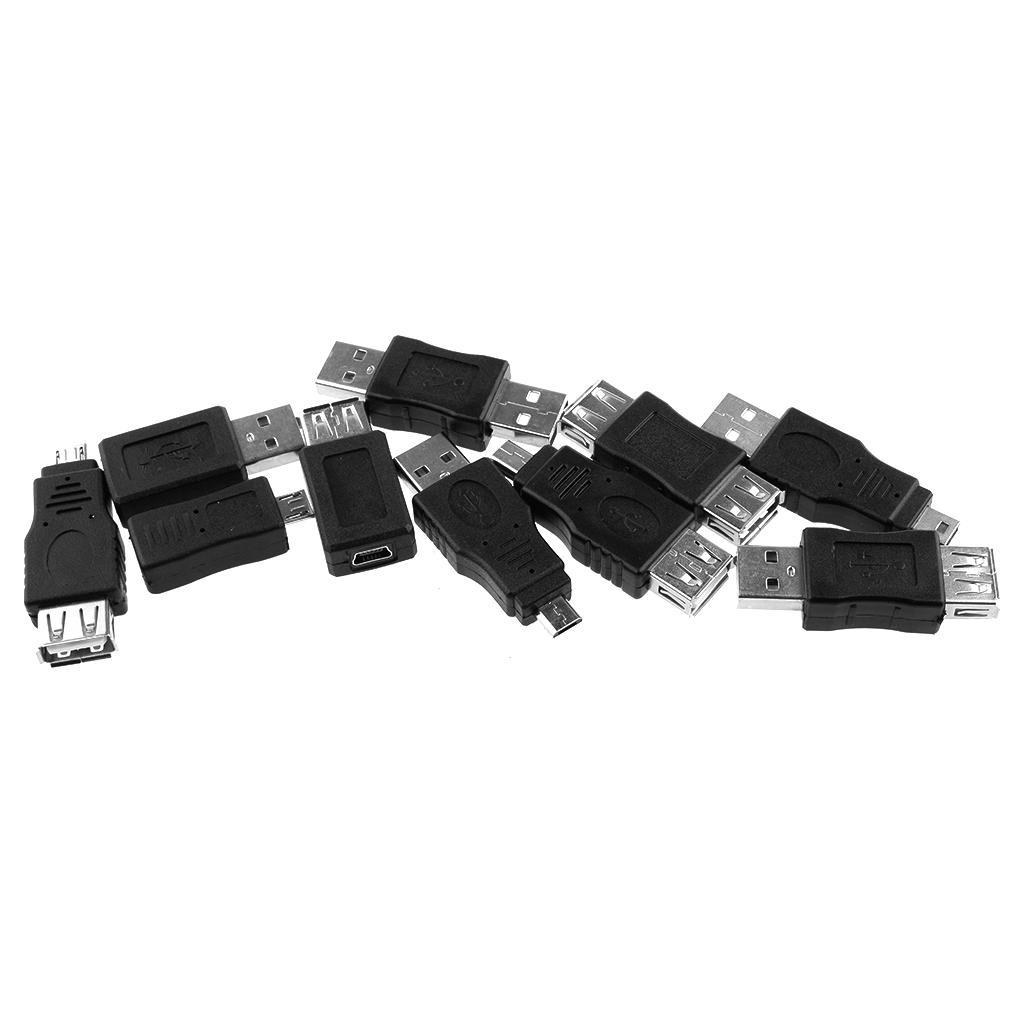 Mini USB 2.0 Adapter Male To Micro Male Female OTG Black
